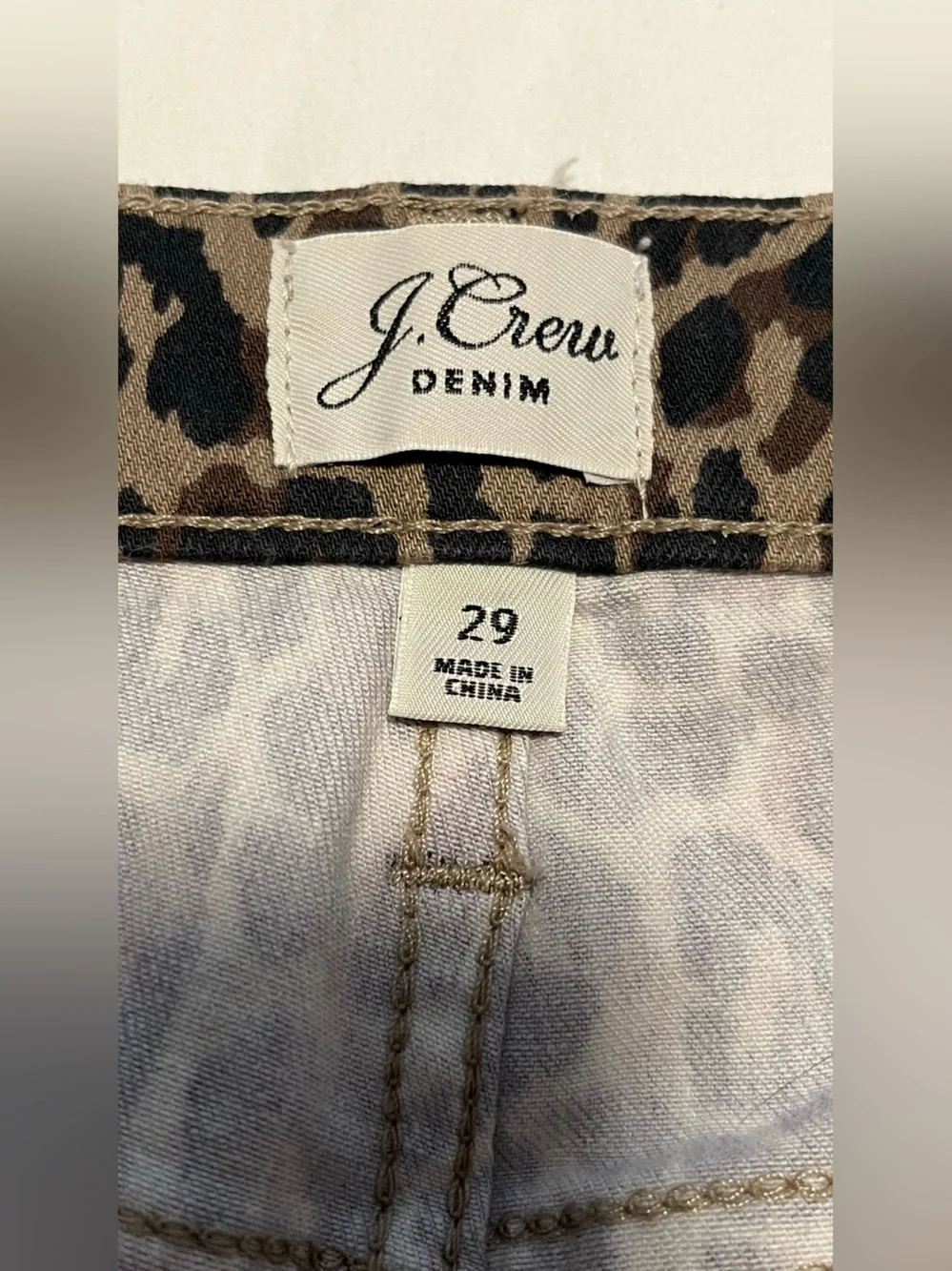 Women’s J- CREW 10” HIGH- RISE TOOTHPICK Animal Print Skinny Jeans Size 29 - Picture 3 of 11